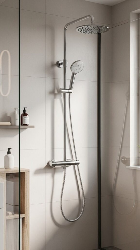 Install a Handheld Shower Head Alongside Your Fixed One