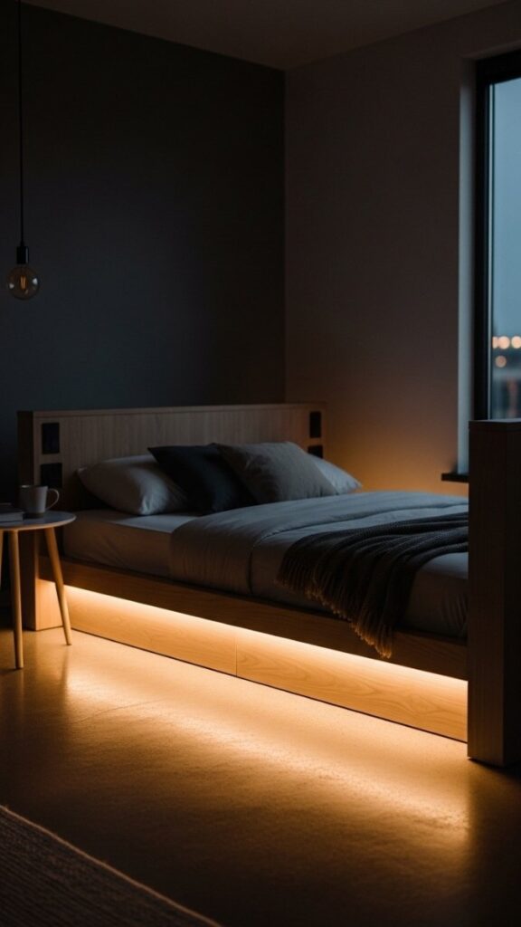 Install Under-Bed LED Lighting for Ambient Warmth