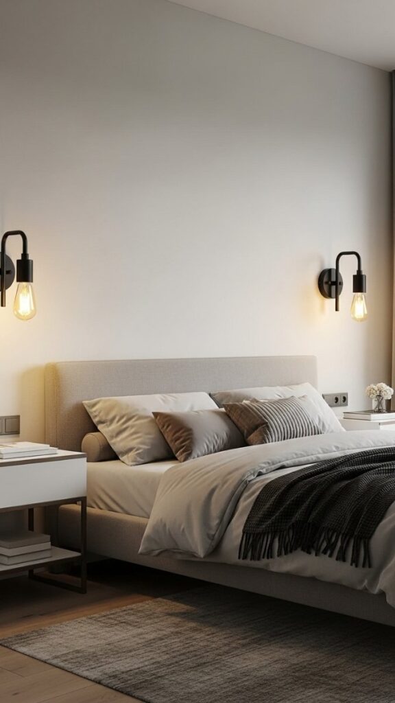 Install Wall Sconces for Bedside Lighting Without Nightstand Clutter