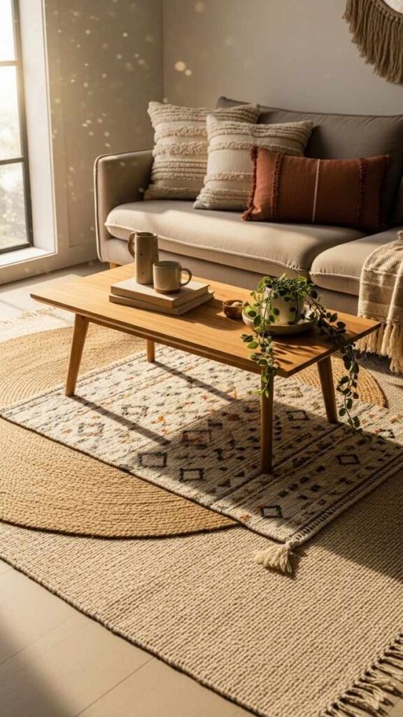 Layer a Jute Rug Over a Flatweave for Depth Without Bulk