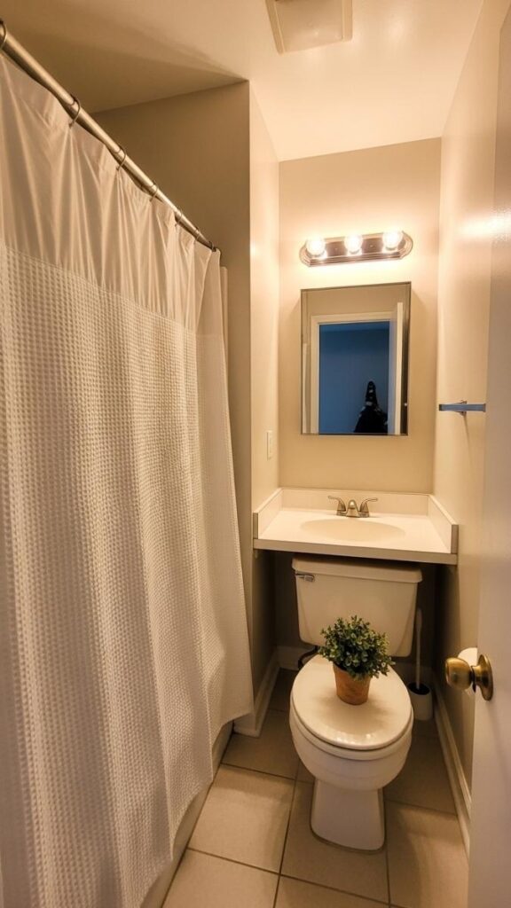 Layer a Linen Shower Curtain Over Your Existing One