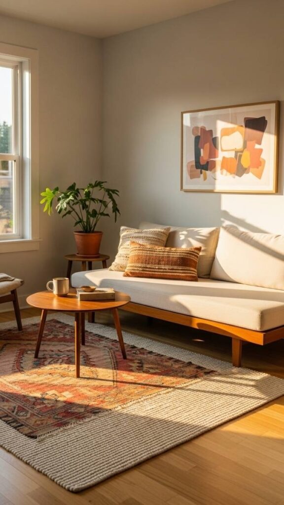 Layer a Vintage Kilim Rug Over Neutral Flooring