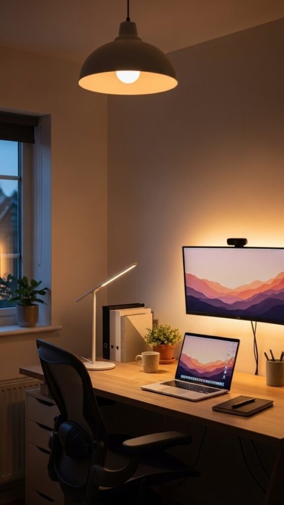 Layered Lighting Setup: Task + Ambient + Accent