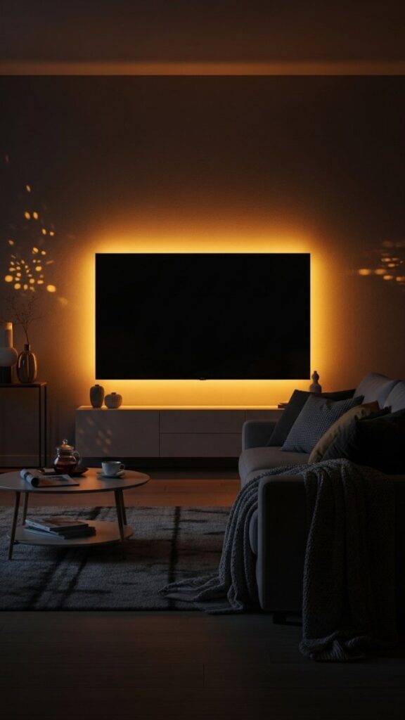 LED Strip Lighting Behind the TV for Bias Lighting
