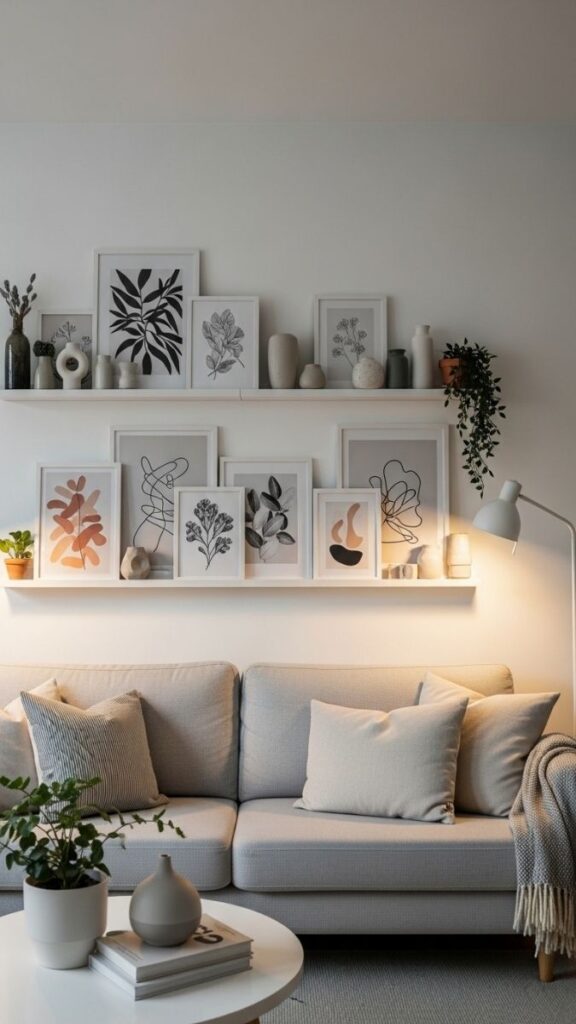 Ledge Shelves for Layered, Easily Changed Displays