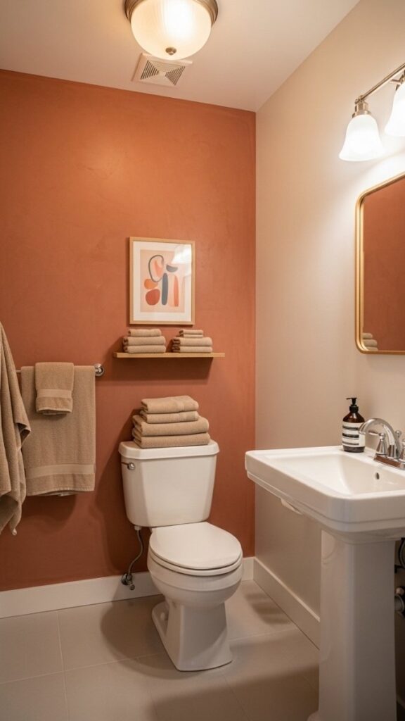 Limewash or Mineral Paint on One Bathroom Wall