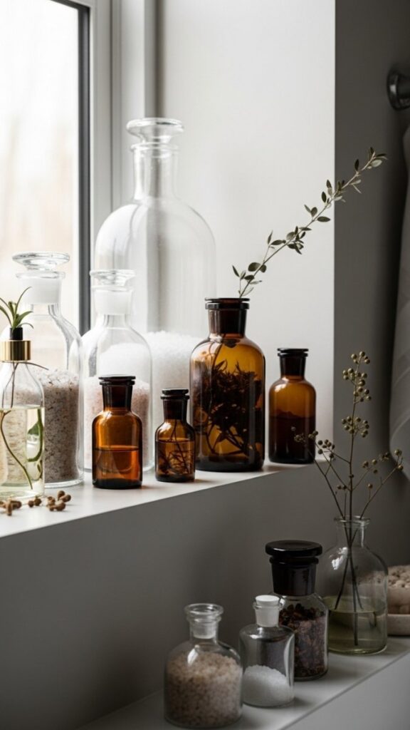 Line the Windowsill or Counter with Apothecary Bottles