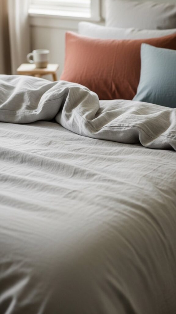 Linen or Boucle Cushion in a Single Accent Tone