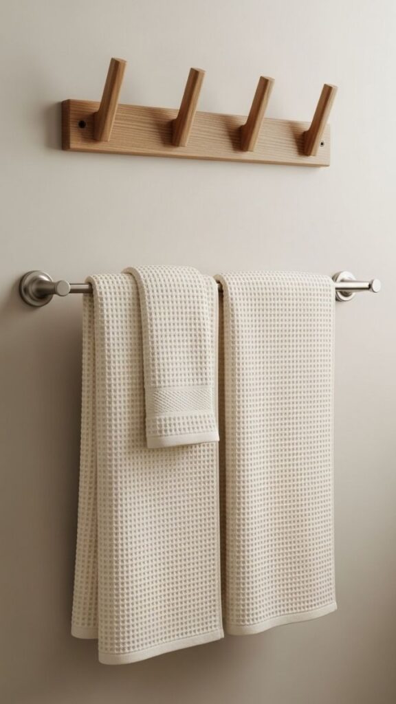 Linen or Cotton Towels in a Single Neutral Tone