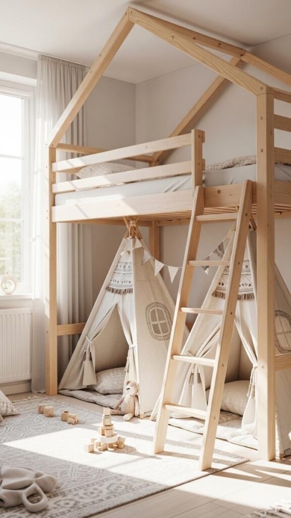 Loft Bed with Play Zone Underneath