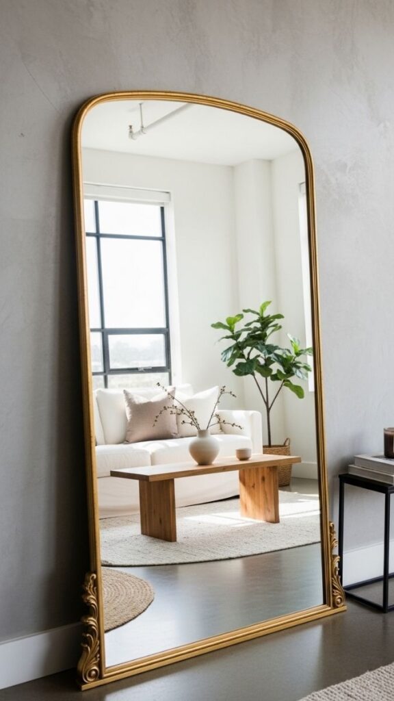 Mirror a Wall to Double the Perceived Depth of the Room