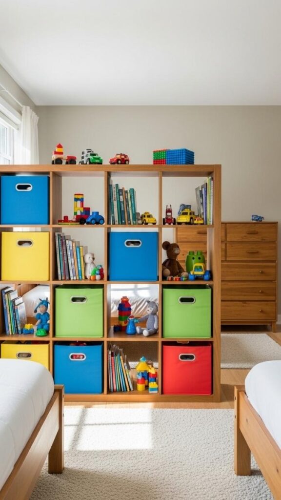 Modular Cube Storage as a Room Divider