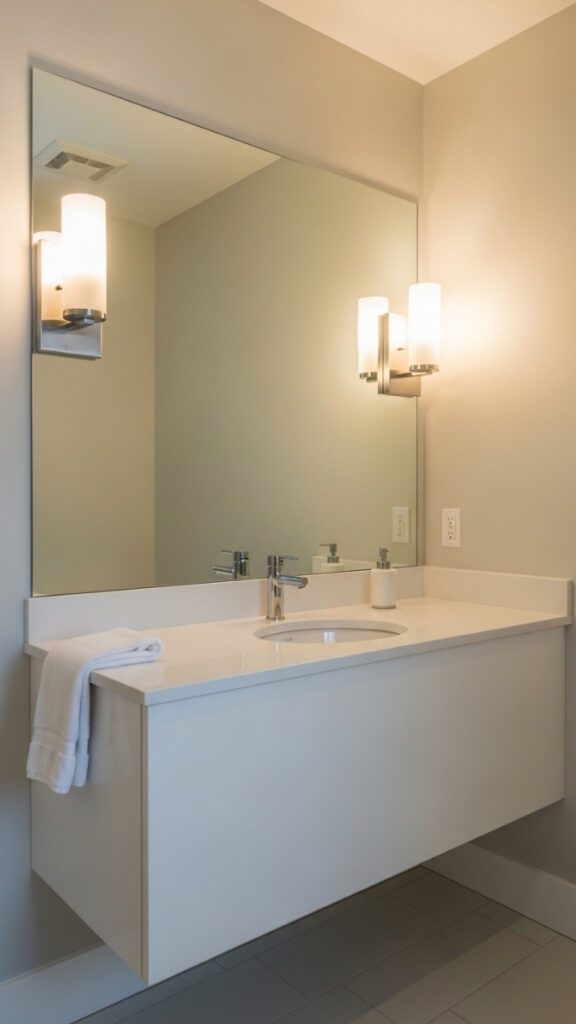 Mount a Frameless Mirror Wider Than Your Vanity