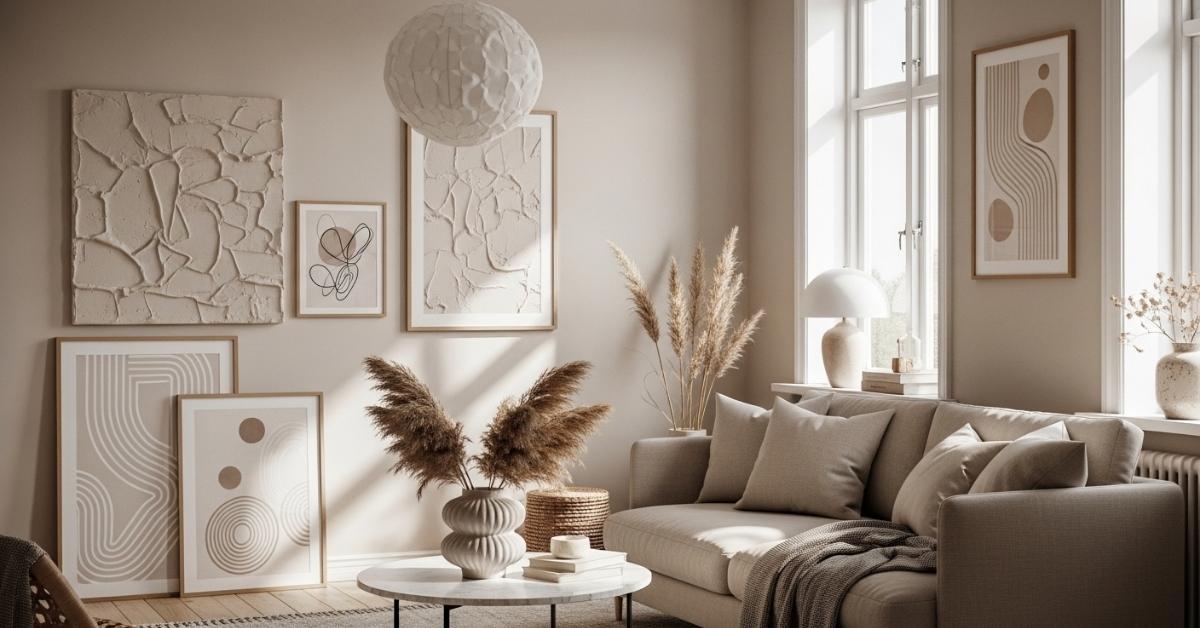 Neutral Aesthetic Living Room Wall Decor Ideas