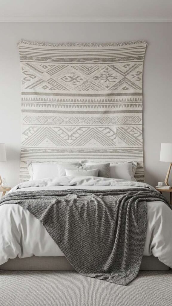 Neutral Tapestry as a Headboard Alternative