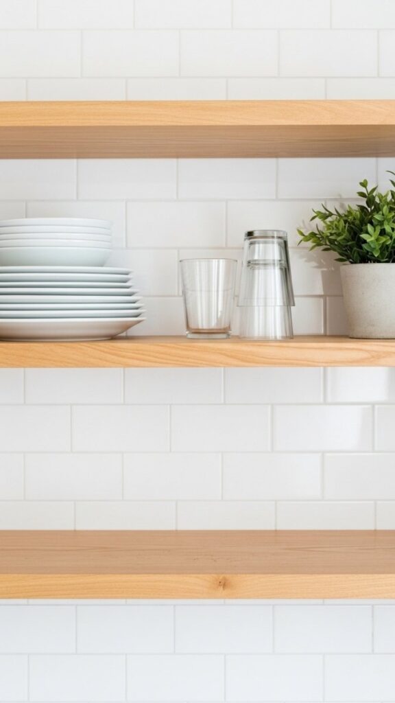 Open Shelving in the Kitchen With Edited Displays