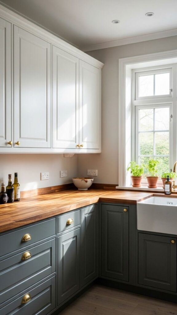Paint the Lower Cabinets Only for a Two-Tone Effect That Doesn't Overwhelm