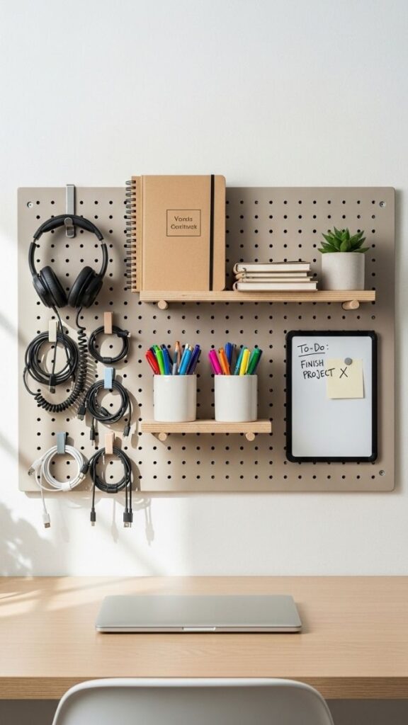 Pegboard as a Functional Wall Feature