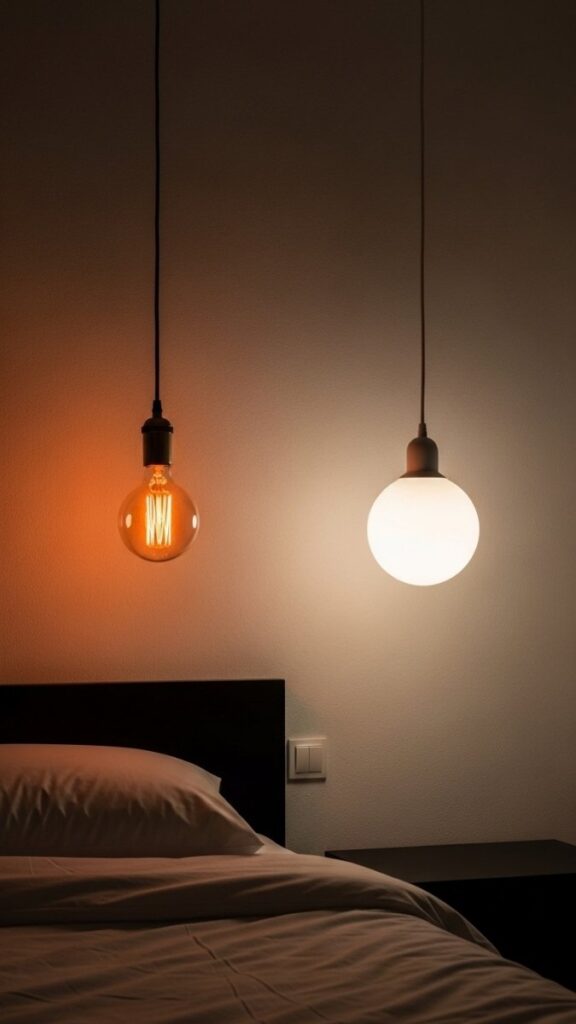 Pendant Light Over Each Nightstand Instead of Table Lamps