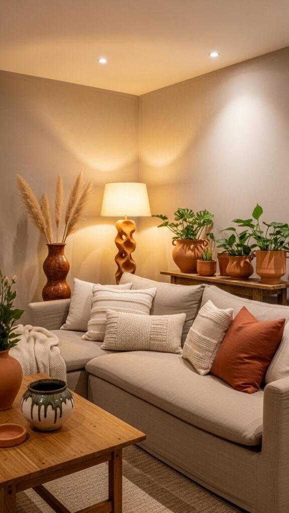 Plaster or Limewash Accent Treatment on One Wall