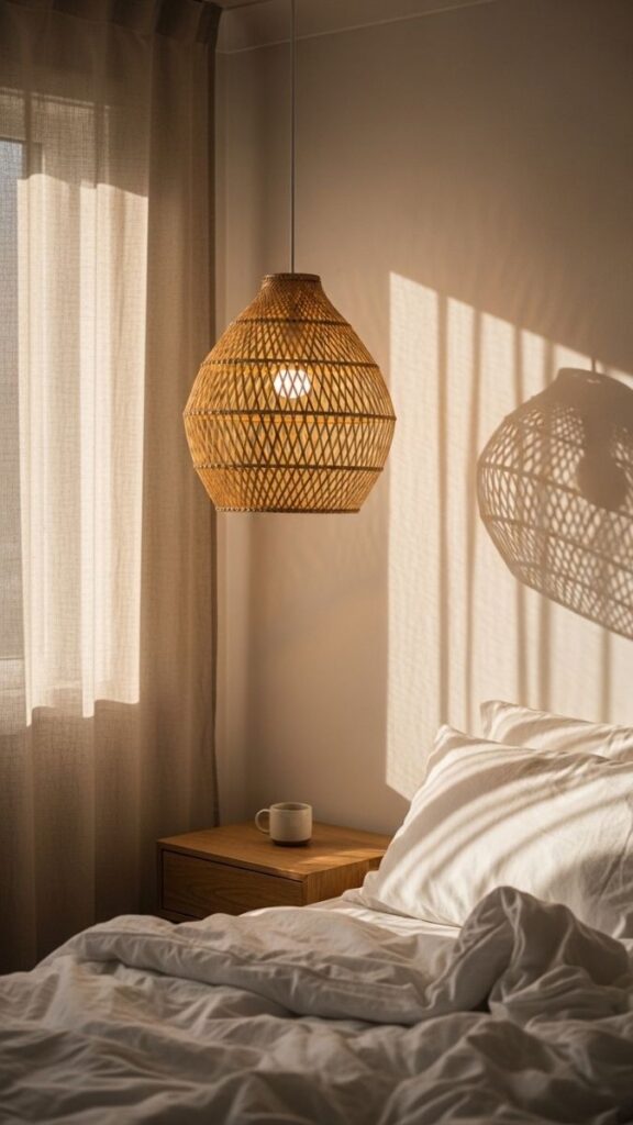 Rattan Pendant Light as the Overhead Statement