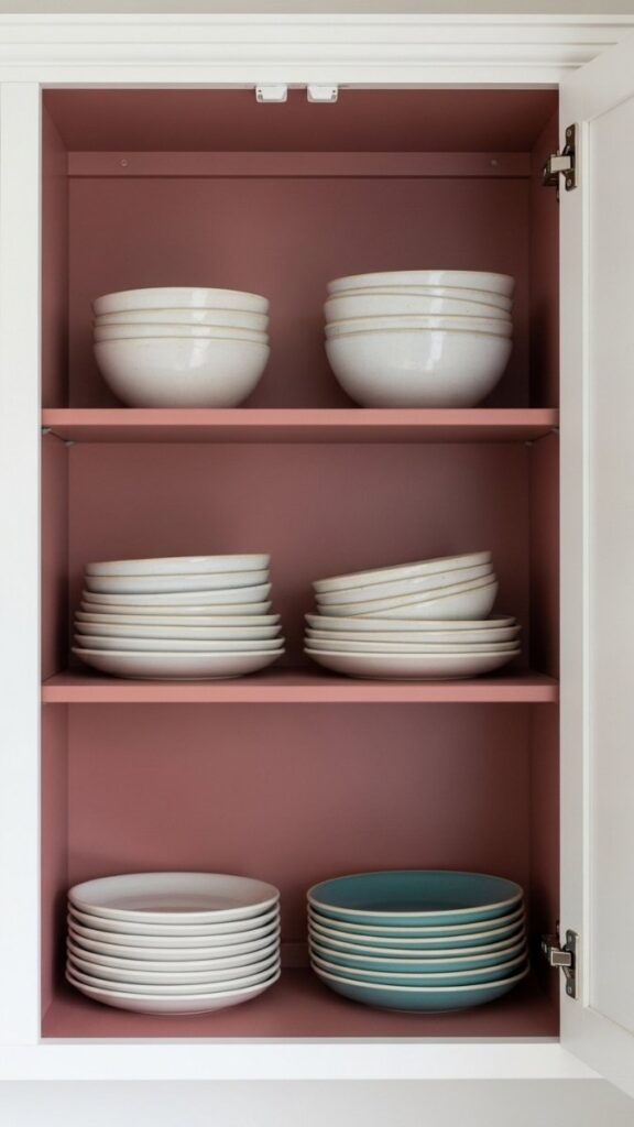 Refinish or Repaint Cabinet Interiors for a Surprise Detail