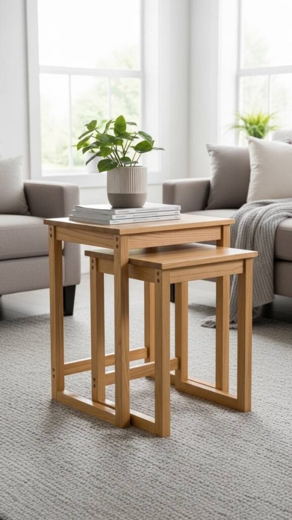 Replace a Standard Coffee Table With a Nesting Table Set for Flexibility