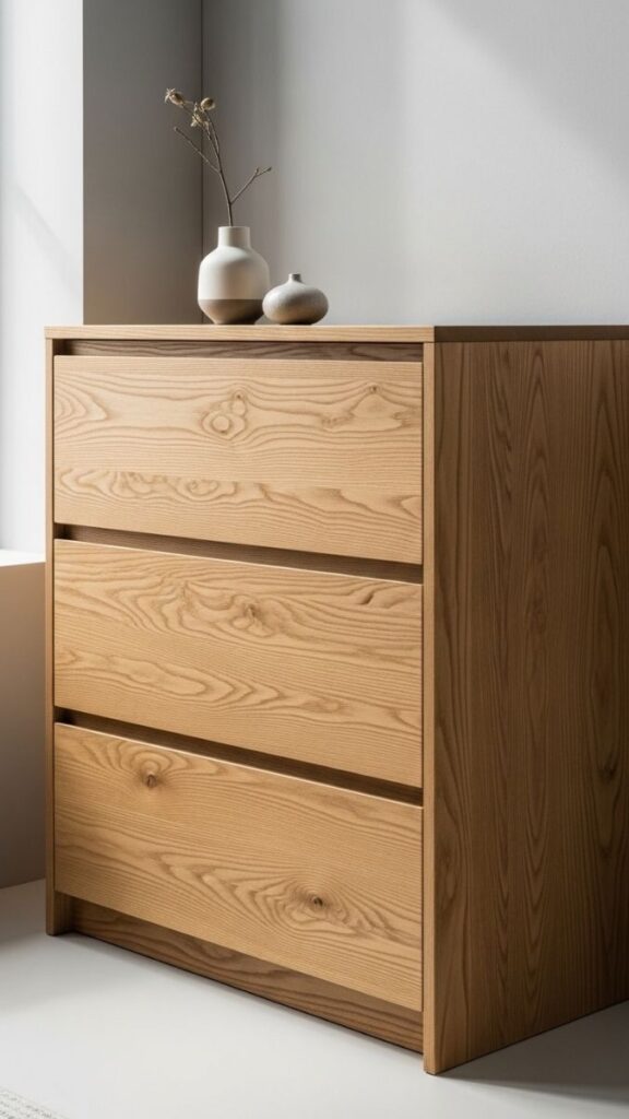 Simple Wooden Dresser With Hidden Hardware