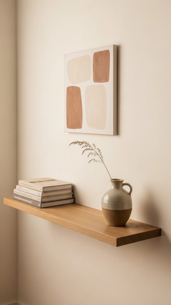 Single Statement Shelf With Curated Objects