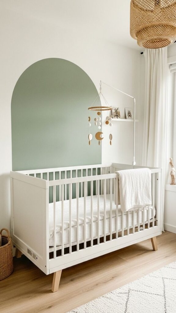Soft Arch Wallpaper as a Crib Backdrop
