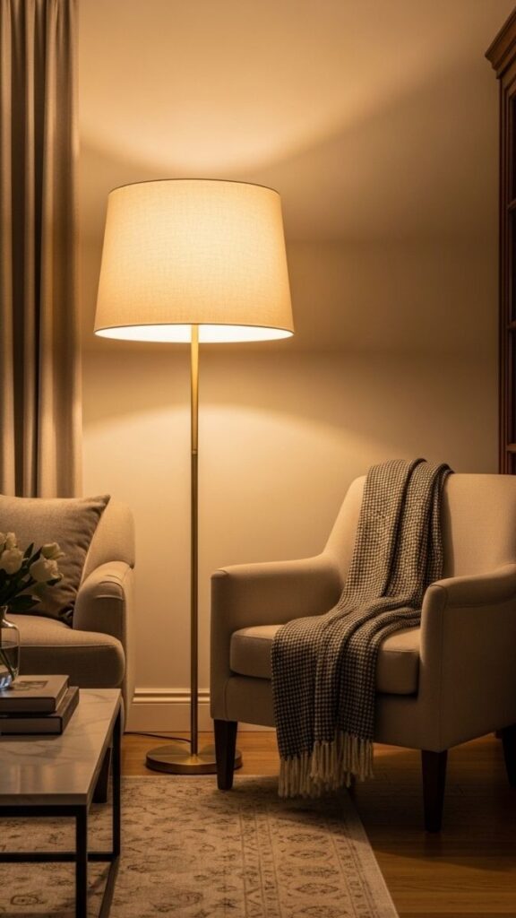 Statement Floor Lamp With an Oversized Drum Shade