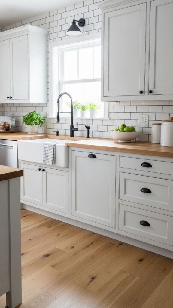Subway Tile Backsplash With a Dark Grout
