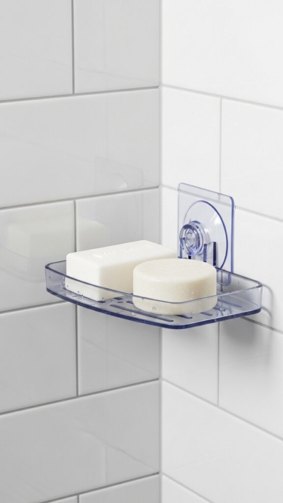 Suction Cup Shelf in the Shower Corner