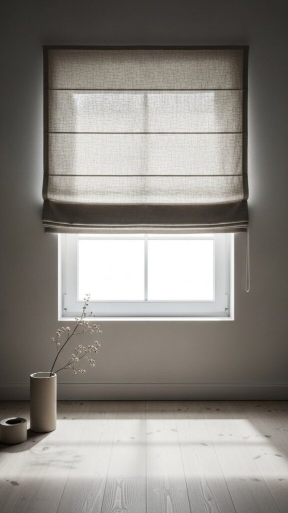 Swap Curtains for Roman Shades to Free Up Floor Space