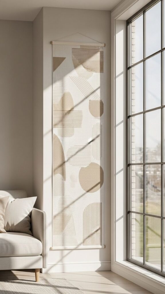 Tall Narrow Tapestry Beside a Window