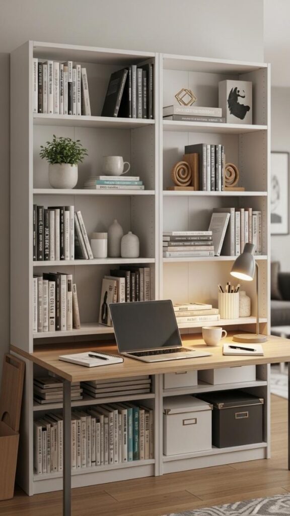 The Built-In Bookcase Desk Illusion