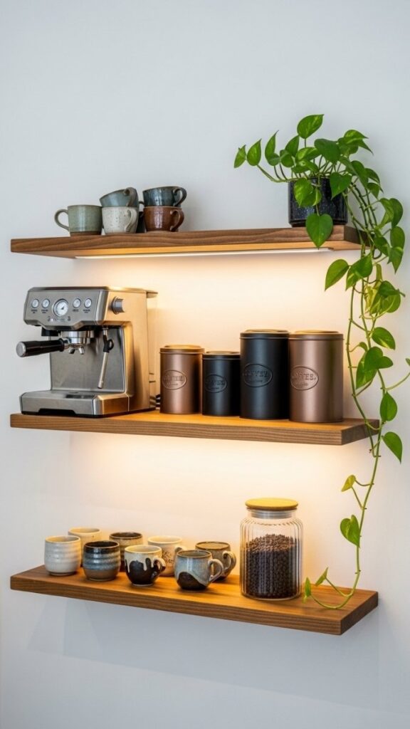 The Floating Shelf Stack  Vertical Storage for Small Kitchens