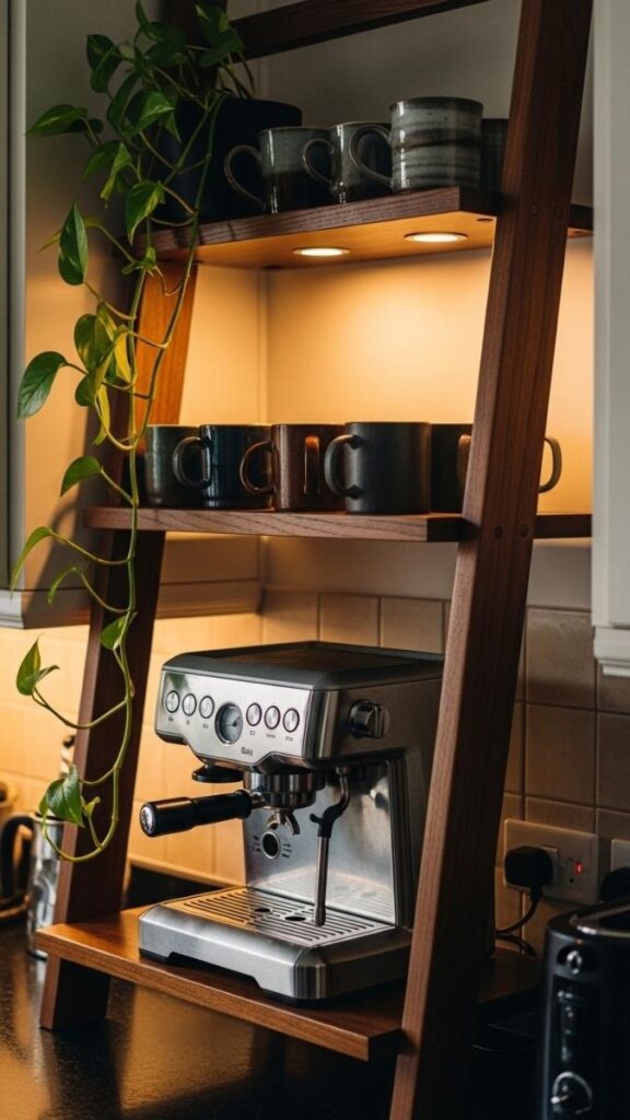 The Ladder Shelf Coffee Bar  Living Room or Kitchen Use