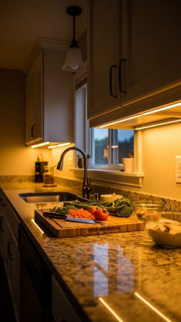 Under-Cabinet Lighting to Eliminate Counter Shadows