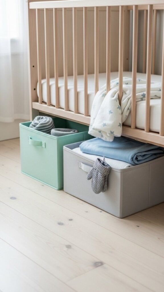 Under-Crib Storage with Fabric Bins