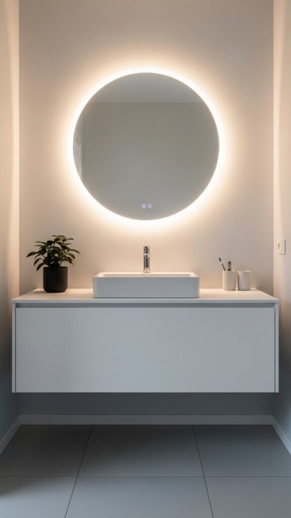 Use a Backlit Mirror for Both Function and Ambiance