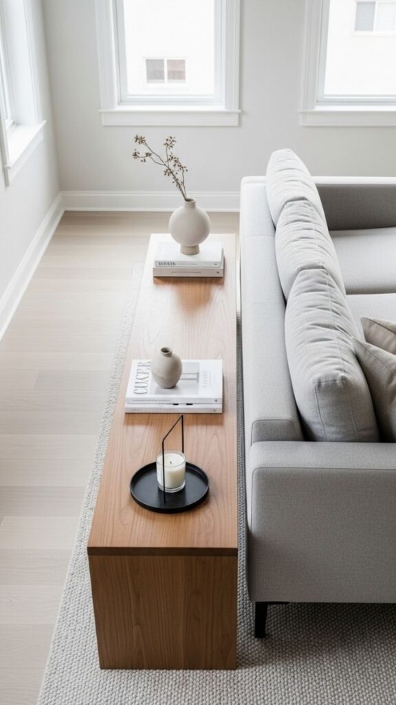 Use a Bench at the End of a Daybed or Sofa