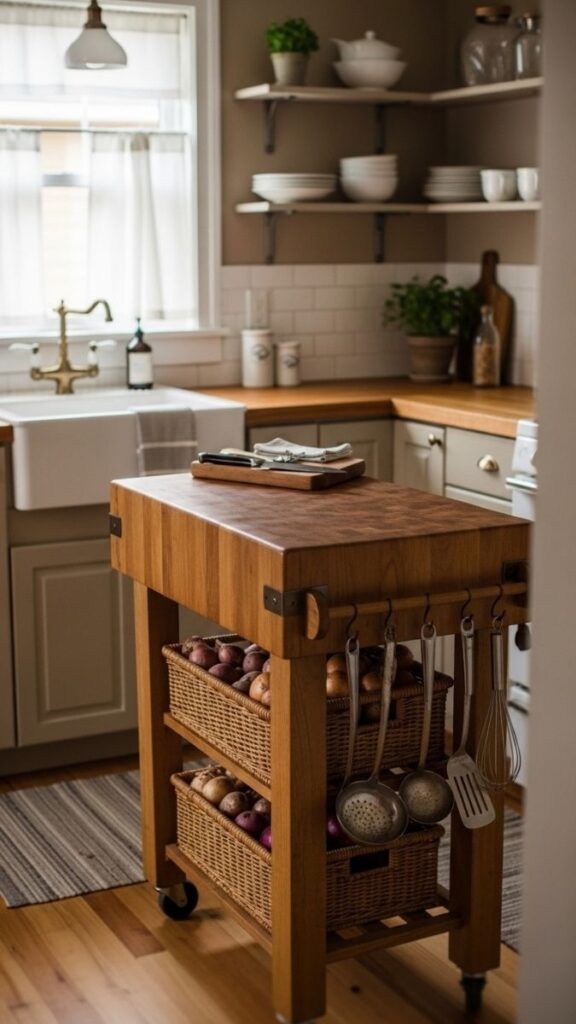 Use a Cart or Island on Wheels for Extra Prep and Storage