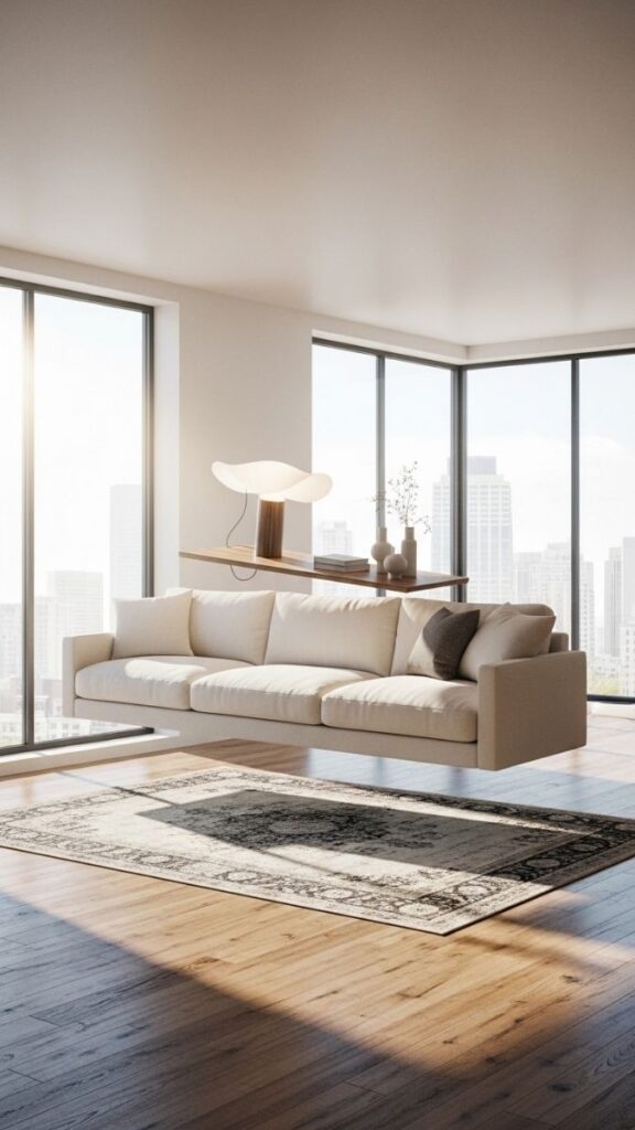 Use a Console Table Behind the Sofa to Add Depth and Function