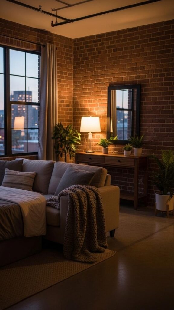 Use a Console Table Behind the Sofa to Create a Room Divider in Open Plans