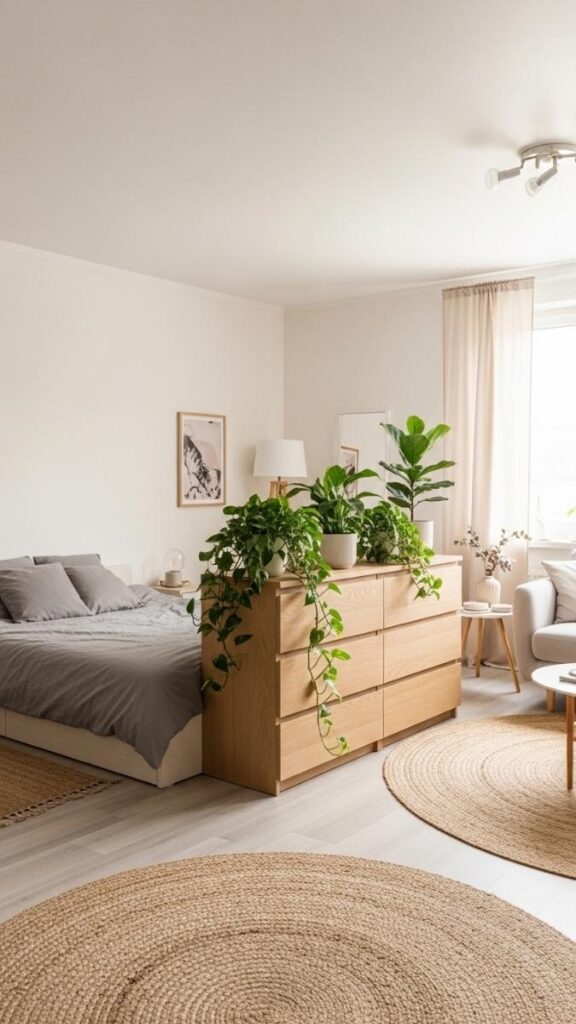 Use a Dresser as a Room Divider in Studio or Open-Plan Spaces