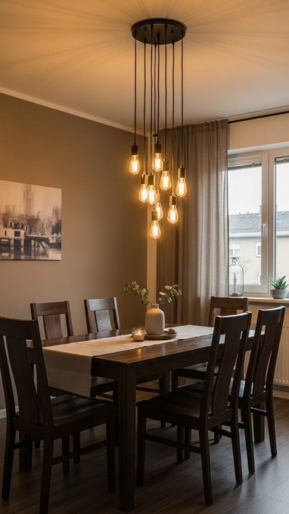 Use a Drum Shade or Cluster Pendant for Lower Ceilings