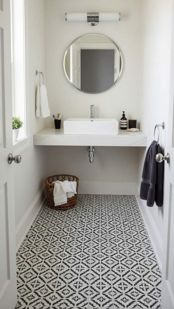 Use a Patterned Floor Tile to Anchor the Space