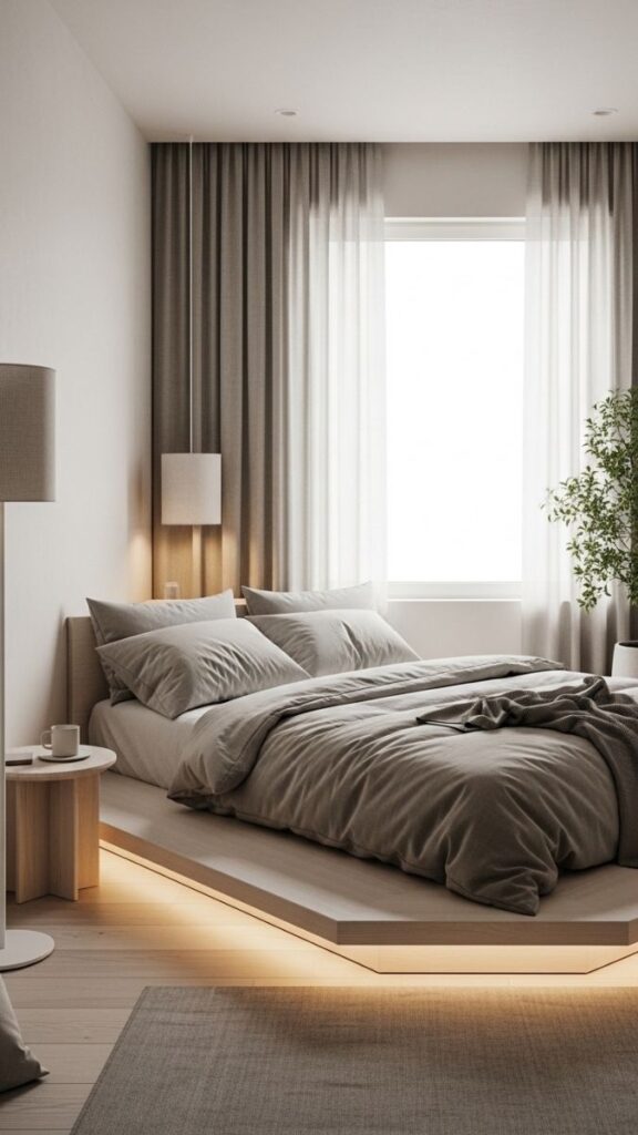 Use a Platform Bed to Lower the Visual Ceiling Line