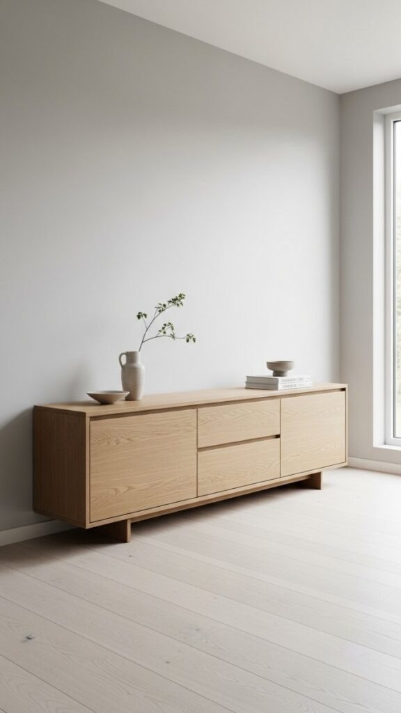 Use a Slim Sideboard Instead of a Bulky Storage Cabinet